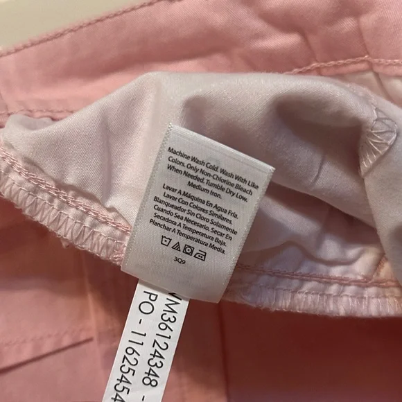 Time and Tru Wide Leg Relaxed Fit w Soft Tie Waist Cropped Pants, Light Pink, 12 - Picture 7 of 7